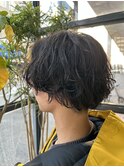 緩め波巻パーマ/刈り上げ