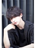 メンズ波巻きナチュラルパーマ束感清潔感k