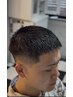 【メンズ】メンズカット+イージーパーマ　生え癖ハチ周り矯正　ボウズ◎