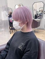 キセイ イオンモール新利府北館店(KISEI)&nbsp;ブリーチ×ショートウルフ！抜け感ピンクで魅せる10代20代