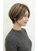 ☆前髪あり耳掛け丸みくびれ大人ショートボブ30代40代50代☆