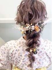 大人な編み下ろしヘアセット結婚式や卒業式にも