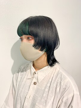 スー 渋谷(suu) *【SUN】マッシュウルフのインナーモスグリーン