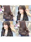 2wayバング 韓国前髪 シースルー ミディアム くびれヘア　顔周り