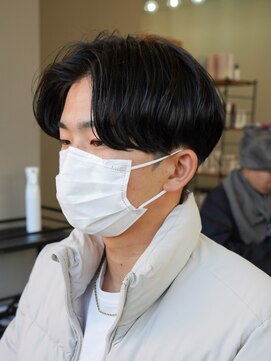 エルマーク 豊中(L-MARK) センターパートニュアンスパーマ韓国カルマパーマコンマヘア