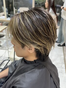 ゼスト フィーノ(ZEST fino) メンズバレイヤージュ/ロン毛/サーフカール/ホワイトメッシュ