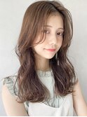 黒髪クラゲヘアーオリーブグレー小顔ココアベージュ