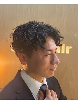 ニュアンスパーマ＋センターパート