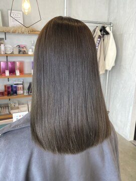 シェル 津山の手店(shel) 10代20代髪質改善オリーブグレージュ透明感カラー