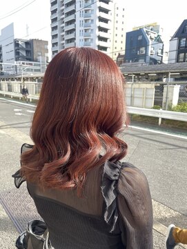 ブロッサム 東中野店 30代40代ナチュラルブリーチなしピンク大人ボブ肩ライン