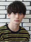 スーツ短髪ツーブロック束感モテるパーママッシュ黒髪ナチュラル