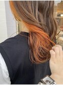 オレンジ×インナーカラー◎20代30代40代