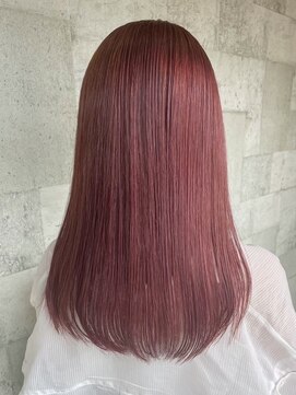 ビスクヘアデザイン(bisq hair design) チェリーピンク　艶髪　韓国風　髪質改善カラー　ブリーチなし