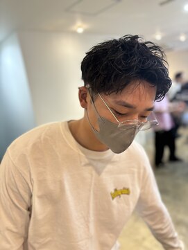 ヘアーブレイス(hair brace) アップバング×無造作パーマ