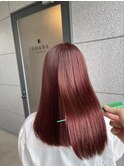 ブリーチなしで色鮮やかチェリーレッド