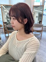 ポーチバイハニー オモテサンドウ(PORCH by HONEY omotesando)&nbsp;くびれこなれミディ　イメチェンカット　韓国風前髪　ピンク