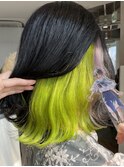 にじさんじ 伊波ライ インナーカラー ボブ 黄緑 レイヤーカット
