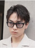 大分メンズナチュラルセンターパートショートフェザーパーマ