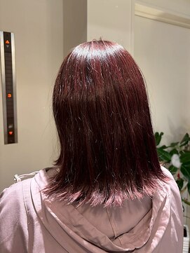 艶髪ブラウン/ミディアム/レイヤーカット