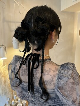 ラヴィズム 名駅店(LUVISM) お呼ばれヘア/ヘアアレンジ/おだんごツイン/カチモリ/yuria