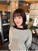 ワインレッド×レイヤーカット
