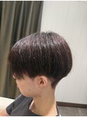丸みシルエットのマッシュショート