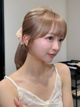 エヌアイ オモテサンドウ(ni omotesando)&nbsp;韓国ヘア◇色素薄めハイトーンカラー顔周りレイヤーカット