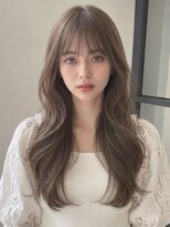 ユーフォリア 青山(Euphoria)&nbsp;ミルクティーベージュミディアムヘアラベンダーカラー薄め前髪◎