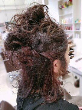 ワークスヘアー(WORKS HAIR) リーゼントハーフアップ