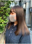 セミロング×マロンベージュ×髪質改善ストレート