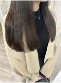 韓国顔まわりレイヤーカットグレージュオリーブベージュブラウン