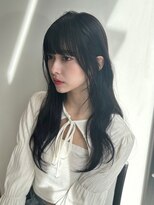 ユーフォリア 青山(Euphoria)&nbsp;ロングレイヤー 斜めバンググレージュカラーデザインカラー