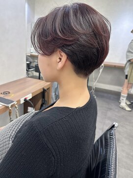 オウル(Owll) 【Owll】石田学史20代30代40代ボルドーカラー刈り上げショート