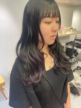 ハル 南平岸(HARU) 深めのが可愛いバイオレットのインナーカラー♪/ロングヘア