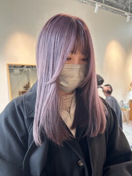 エルム 原宿 表参道(yelm) ブリーチ1回からできるピンクラベンダーグレージュカラー