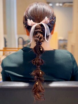 フォーエス(4S) 編み下ろし ~結婚式お呼ばれヘアアレンジ~