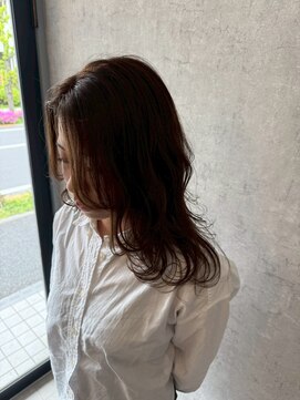 ポリマン 西新井(poliment) 雰囲気漂うシースルー前髪×ウェーブヘア 春カラー 髪質改善