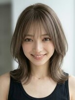 サンタフェ 豊田店(Santa'Fe)&nbsp;白髪ぼかし似合わせ/小顔カット/ミディアムレイヤー/3-3