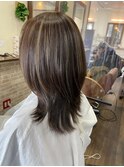 ウルフカット×ハイライト