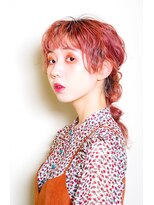 クシュ 所沢東口店(kusyu...) ビビットピンク×姫カット×オン眉×前髪パッツン×ワイドバング