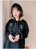 似合わせ小顔ミディアム× グレージュカラー デザインカラー