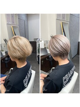 ムーブ(Moob) くすみがかったスモーキーなホワイトシルバーカラー【別府】