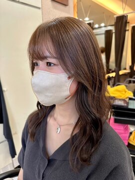 美容室ヒラトヤ 仙北店 20代30代ブリーチなし大人可愛いゆるふわヌーディーカラー