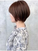 ピンクオレンジ可愛いショートヘア耳掛けショートくびれショート
