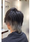 メンズウルフカットインナーブリーチ