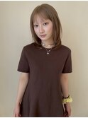 【大須 栄】Wカラー ミルクティベージュ