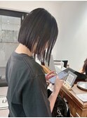 タッセルボブ×暗めカラー 髪質改善/縮毛矯正/酸性ストレート