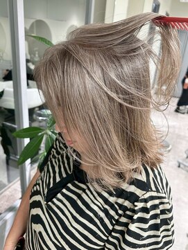 ミディアムヘアボブ40代50代グレイカラー白髪染め白髪ぼかし