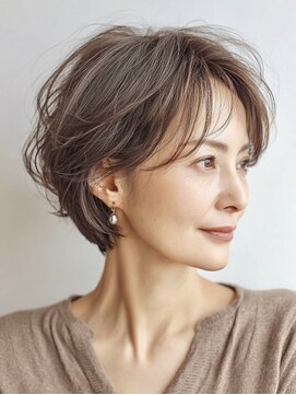 ハーツ(Heart's) 大人ショート　白髪ぼかし　脱白髪染め　ハイライト40代50代60代