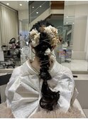 ポニーテール編みおろし/成人式ヘアセット